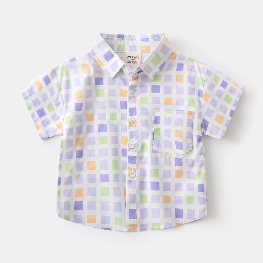 

2026 Summer Boys Digital Print Short-Sleeved Beach Shirt 90 cm