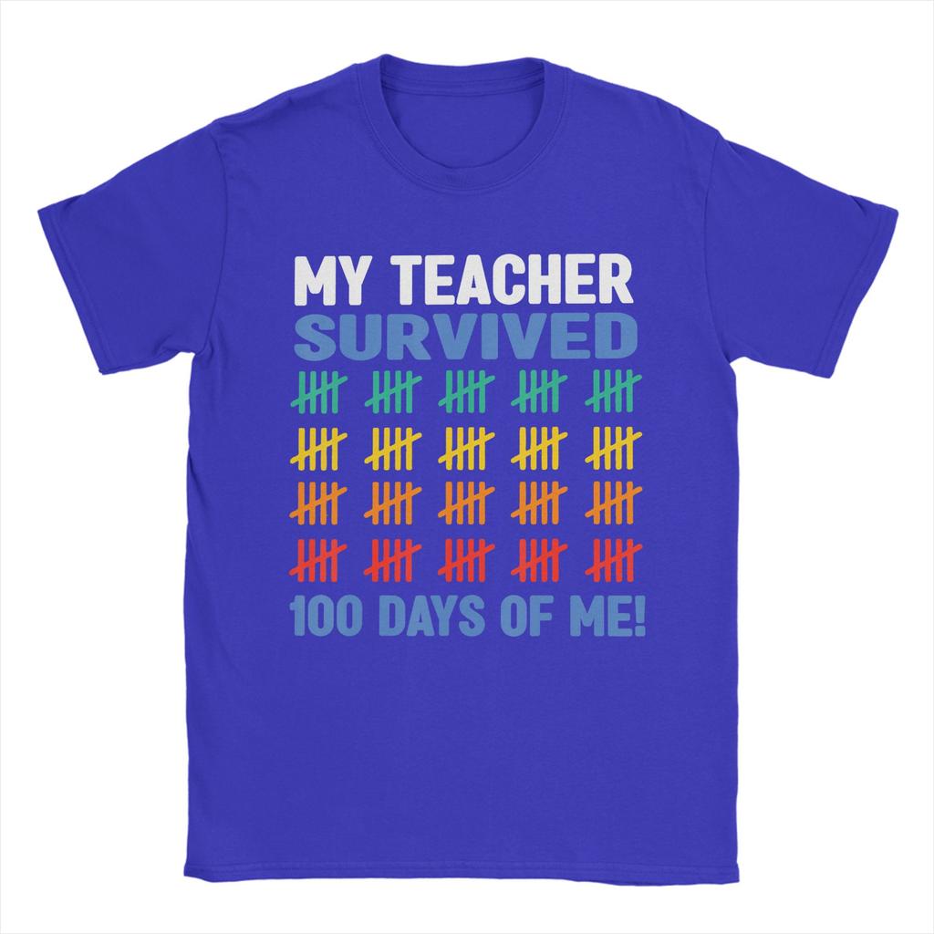 100 Days of School 100th Day of School TShirt Summer Fashion TShirts Unisex Cotton ONeck Plus Size Top Tees Y2K Retro Tops