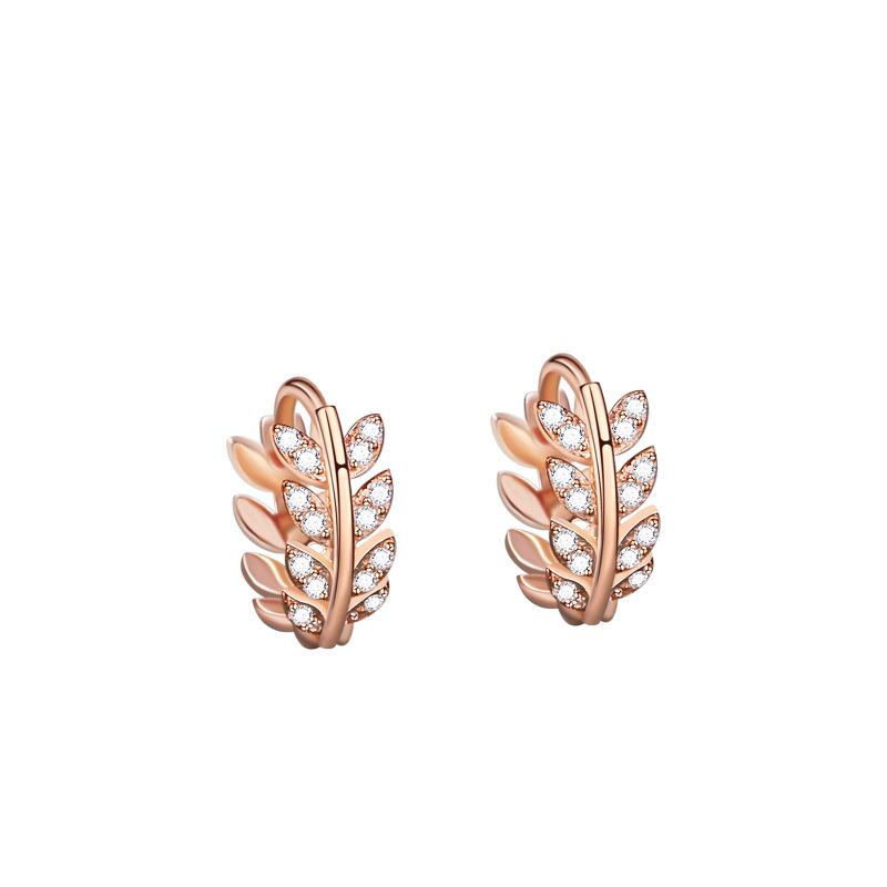 Korean Version of The Same Versatile Fashion Zircon Wheat Ear Buckle Women's Light Luxury Niche Design High-quality Earrings