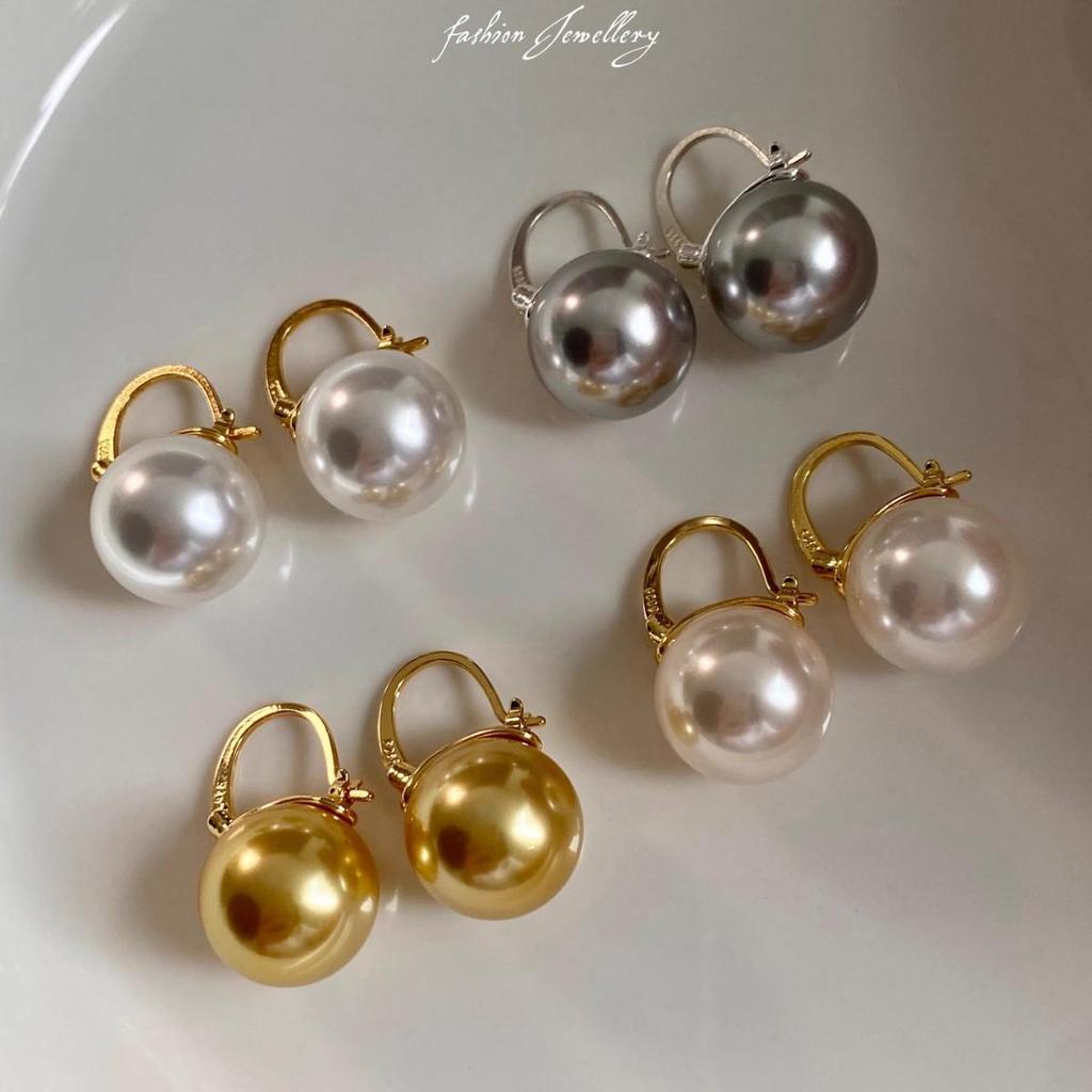 French High-End Australian South Sea Pearl Ear Cuffs: Luxury Women's Niche Design Socialite Earrings.