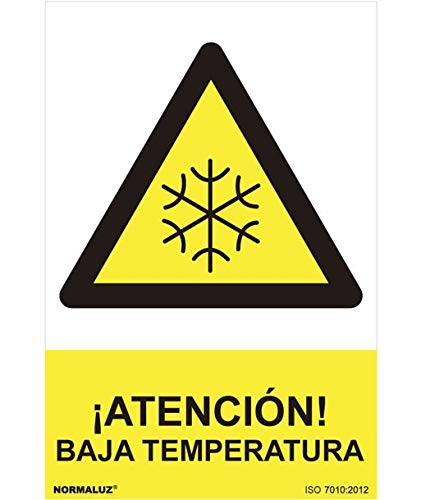 cartel peligro  atencion baja temperatura  (pvc 0.7mm) 30x40cm normaluz