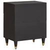 Nightstand with Door Black 50 x 33 x 60 cm Solid Mango Wood