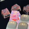 Handmade Translucent Shell Resin Keycaps for Mechanical Keyboards - Colorful Cross-Axis Design