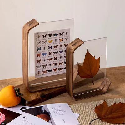 Transparent Wood Display Photo Frame Wear Resistant Photo Holder Decor For Home Bedroom