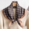 Double-sided Two-color New Small Square Scarf, Silk Scarf, Herringbone Pattern Imitation Velvet, Foreign Style, Thin Shawl, Headscarf, Scarf, Female