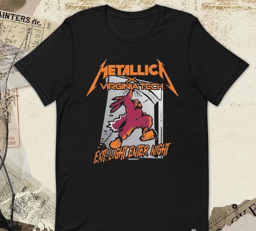 Virginia Tech Konzert-T-Shirt, Inspiriert von Metallica Tour-Shirt S-4XL Unisex T-Shirt