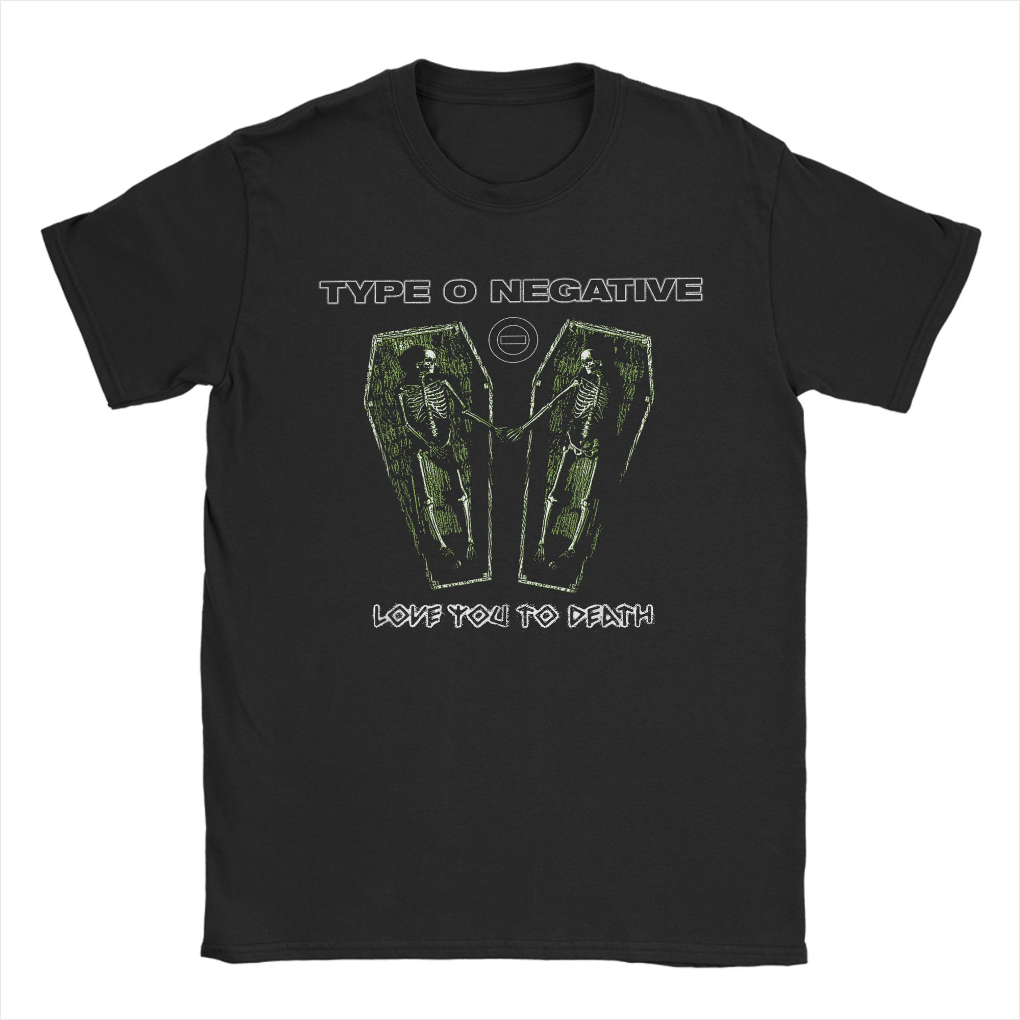 Verrückte Type O Negative Love You To Death T-Shirts Herren Rundhals 100% Baumwolle T-Shirt Band Musik Album T-Shirt Original Kleidung M