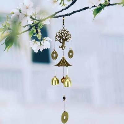 Campanello a vento in metallo da appendere al muro, stile antico, forma retrò, decorazione per la casa.