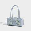 Vintage Denim Bowling Bag for Women, High-End Niche Fashion Underarm Bag, Hundred Towers Commuter Shoulder Bag, Handbag