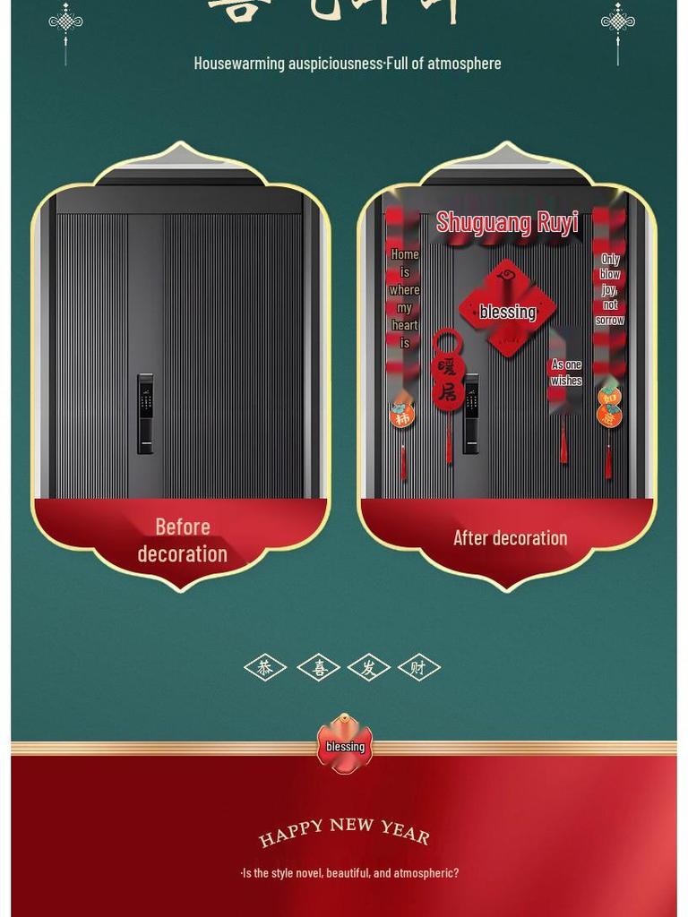 2026 Spring Festival Magnetic Door Stickers: Festive Cartoon Couplets for Moving-in Ceremony