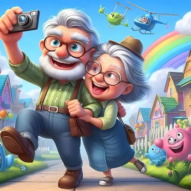 Sweet Couple Walking Life Diamond Painting New 2024 Happy Grandma Grandpa 5D DIY Mosaic Diamond Embroidery Cross Stitch Kits
