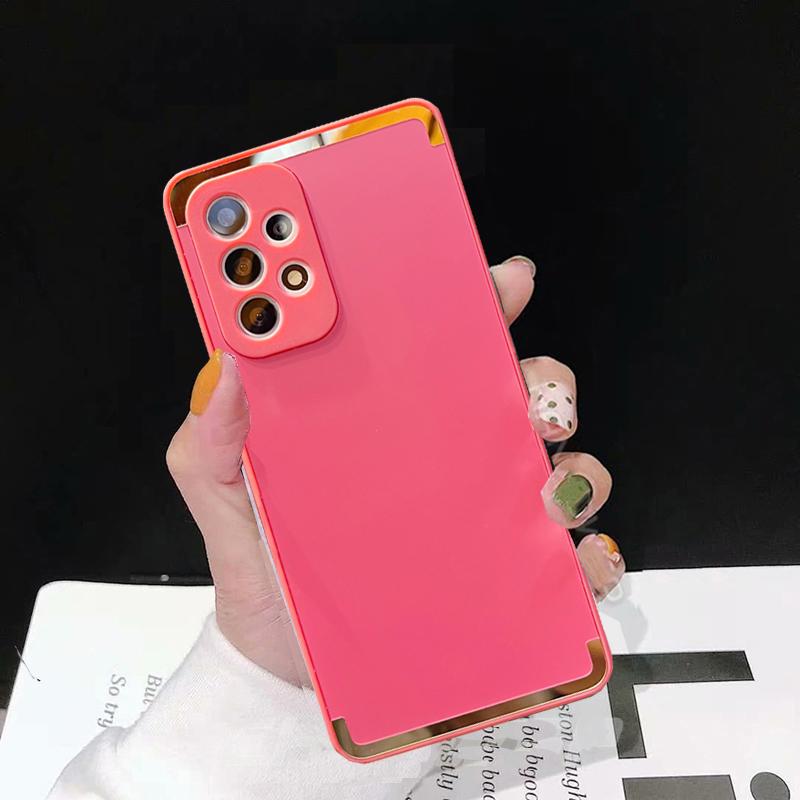 Funda Mate Suave de Silicona con Marco de Espejo para Samsung Galaxy A53 A33 A73 A23 A12 A51 S20 S21 S22 Redmi Note 11 10A 10C iPhone 14 13 12 11 Pro Max Cubierta