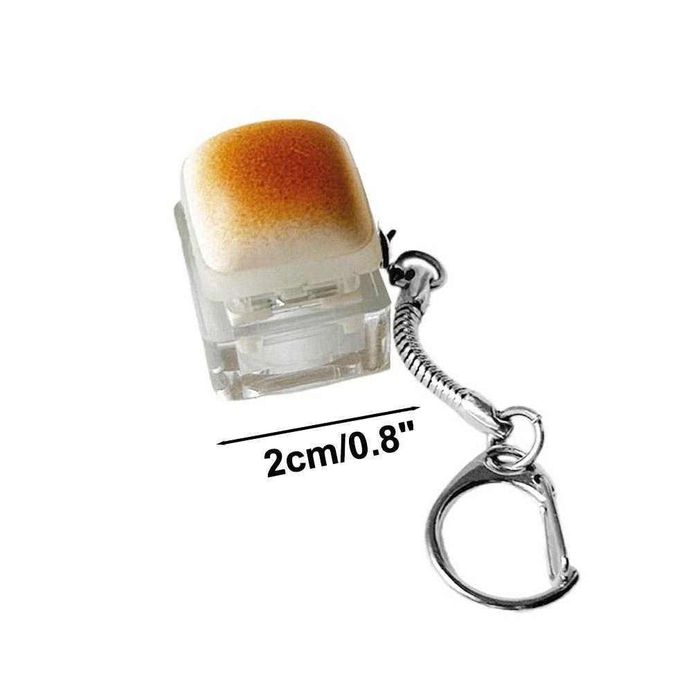 Push Button Anti-Stress Toy "Caramel Bread" Backpack Hanger, Plastic Finger Prank Office Toy