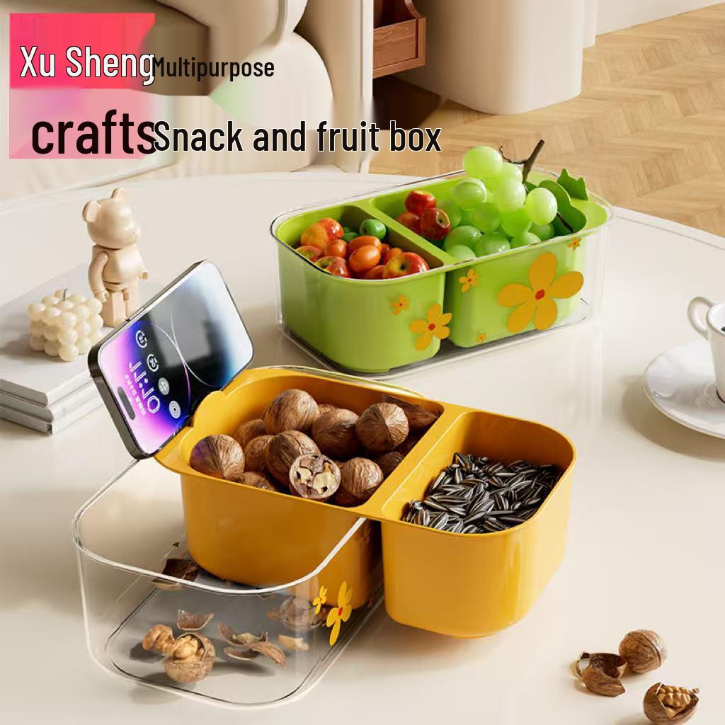 Dopamine Grid Double Layer Drain Basket: Multi-Purpose Fruit and Snack Storage Box