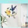 Floral Art Iron Bird Pattern Wall Decoration Round Panel Living Ornaments Room