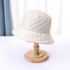 Hat women's new winter bucket hat down cotton versatile show small face thickened breathable warm basin hat men