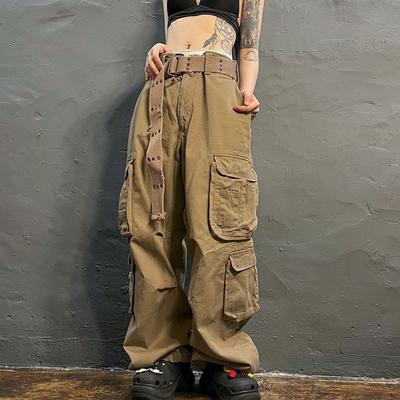 Harajuku Y2K Streetwear Καλοκαιρινό ψηλόμεσο γυναικείο φαρδύ παντελόνι Cargo για γυναίκες φαρδύ παντελόνι Γυναικείο παντελόνι Τσέπες