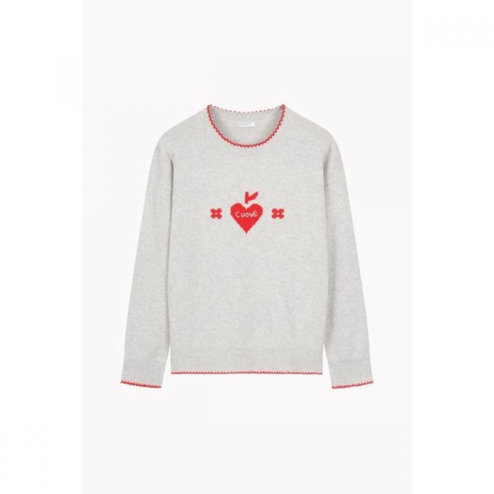 Argyle Heart Embroidery Pullover Bakpf1611
