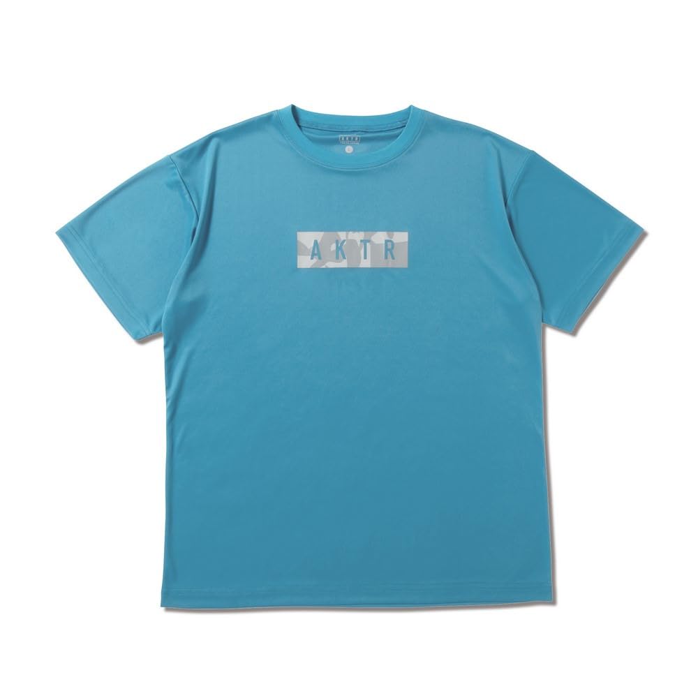 AKTR Basketball Wear Cut-Up Camo Box Logo Sports T-Shirt 125-027005 BL (Blue/S/Men's, Women's)