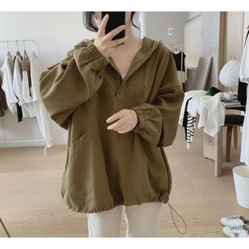 

New Spring and Autumn Season Fashion Sweet Cool Casual Sports Simple Loose Oversized Drawstring Pocket Long Sleeve Hoodie L зелений
