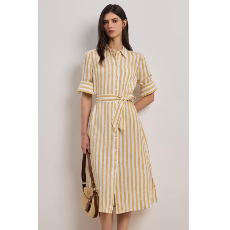 

Женское городское платье-рубашка Scofield в полоску с вышивкой S 160