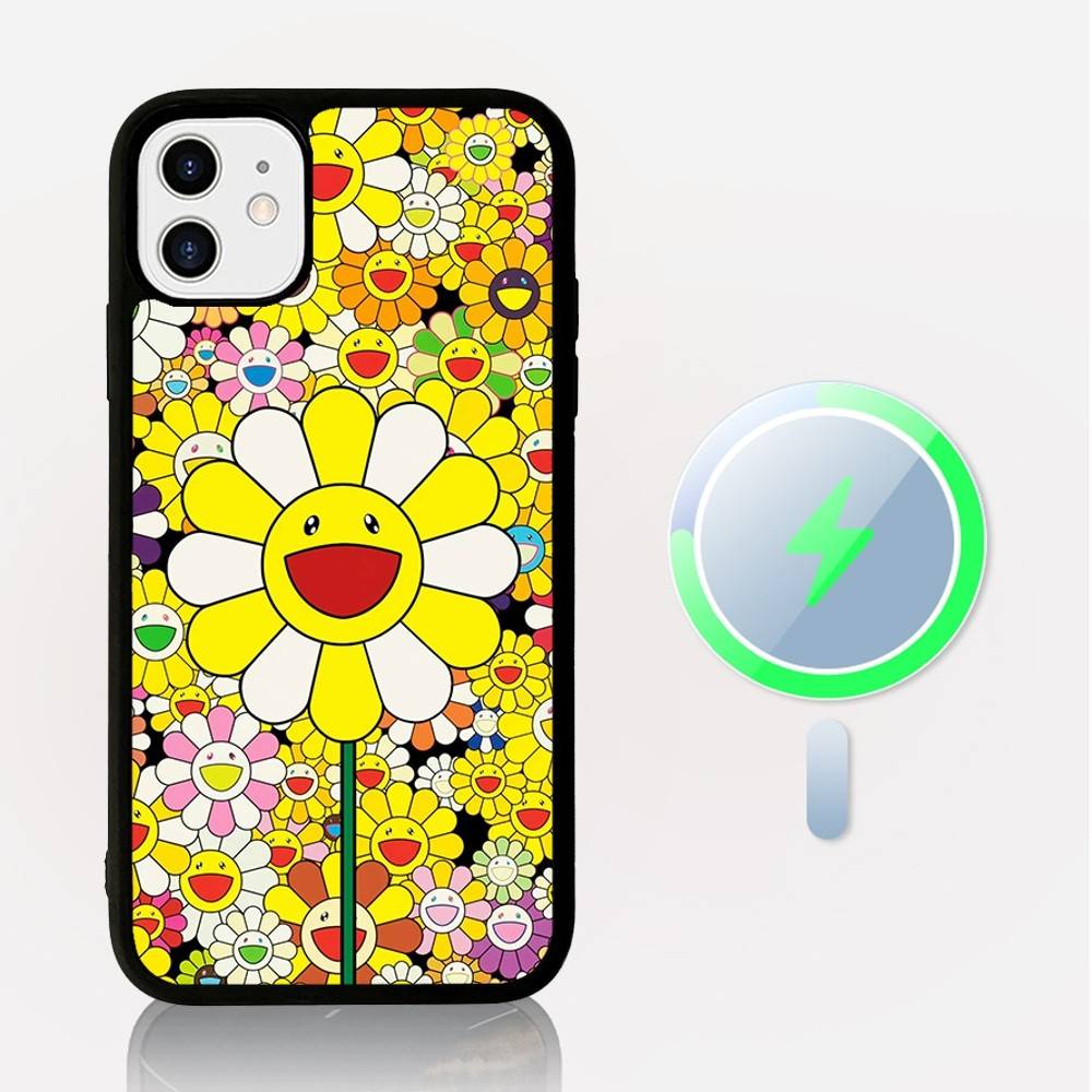 T-Takashi M-Murakami For Magsafe Phone Case For iPhone 17 Air 16 15 14 13 12 11 Pro Max Plus Shockproof Cover