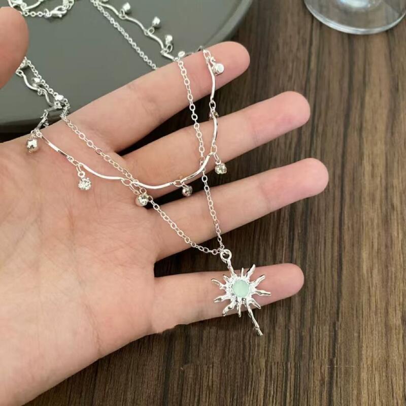 Sweet Double Layered Star Pendant Necklaces for Women Girls Fashion Personalized Collarbone Necklaces Party Jewelry Accessories