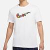 Nike Blumendruck Großes Logo Lässiges Sport-Rundhals-T-Shirt Herren Oberteile Weiß DV1215-100