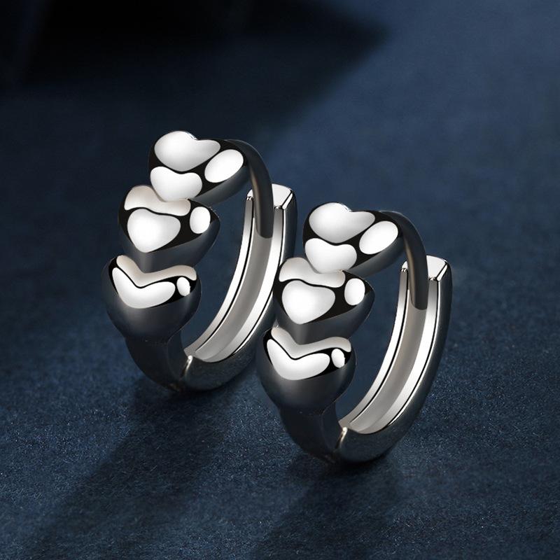 Ohrringe aus 925er Sterlingsilber für Damen, origineller Charme, doppelte Creolen mit Pavé-Zirkonia, feiner Verlobungs- und Jahrestagsschmuck, Geschenk 5355