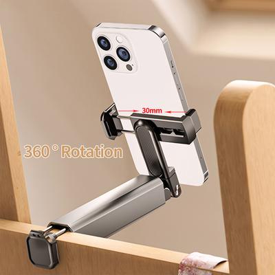 Universal Phone Stand Aluminum Alloy Lazy Magic Phone Clip Holder 360 Degree Rotating Mini Foldable Storage for Apple Android