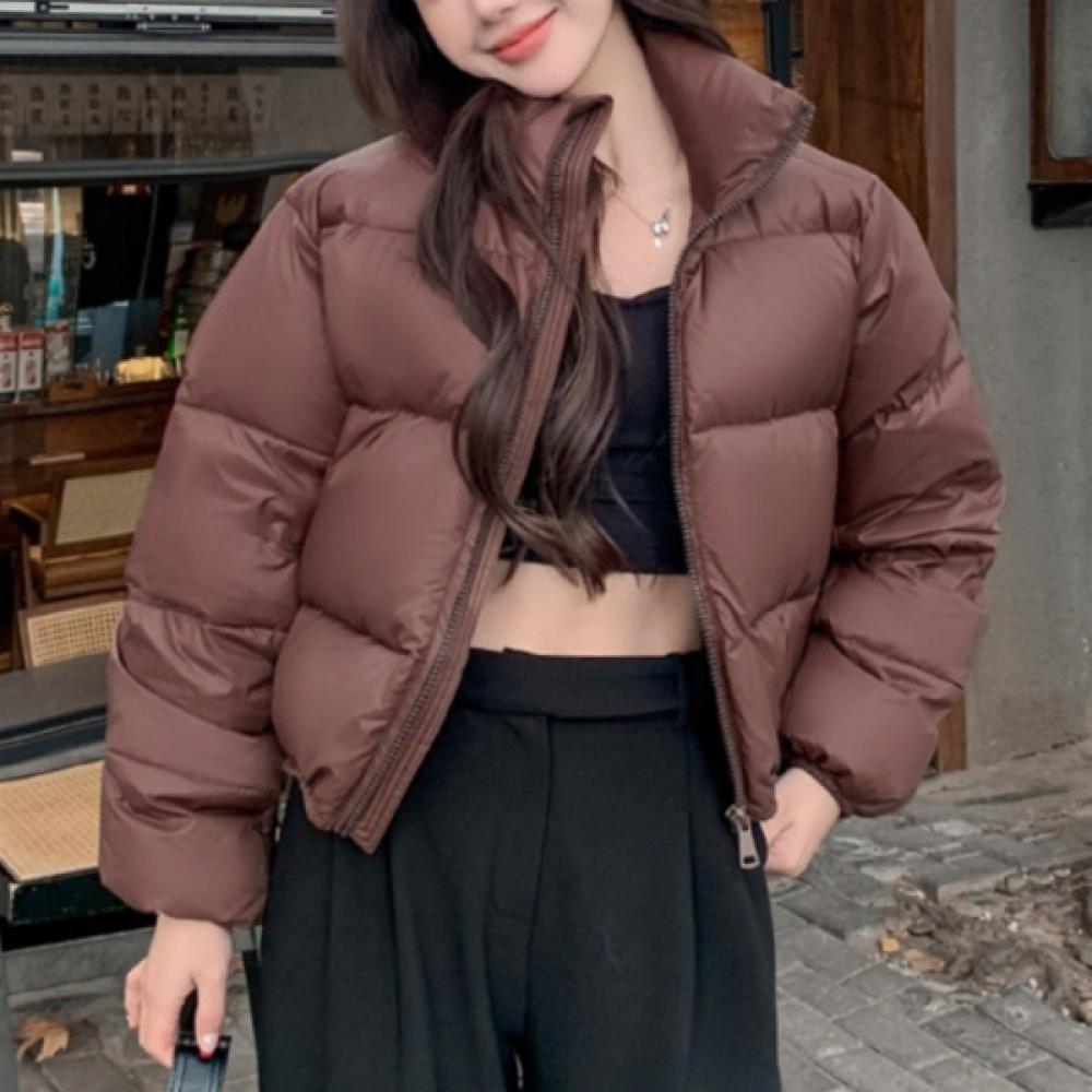 New ArrivalS Open Run Women S High Neck Cropped looSe Fit Padding Jacket Black B