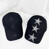 American Niche Retro Embroidered Five Pointed Star Baseball Cap Wide Brim Men and Women Showing Their Faces Small Hip Hop Personality Baseball Cap