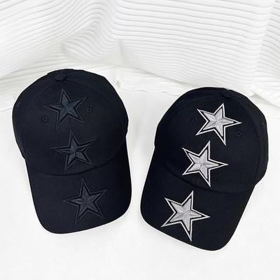 American Niche Retro Embroidered Five Pointed Star Baseball Cap Wide Brim Men and Women Showing Their Faces Small Hip Hop Personality Baseball Cap