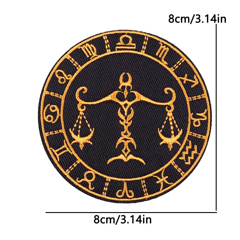 12 Zodiac Signs Embroidery Patch Iron On Patches Complete Set Horoscope Constellation Design for Jacket Backpack Daily Decor