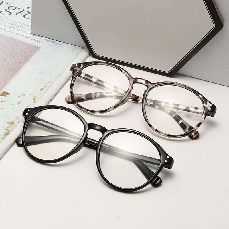 Stylish Women Myopia Glasses Anti-Blue Light Leopard Eye Glasses Men Vintage Round Full Frame Optical Computer Glasses 0 To -600