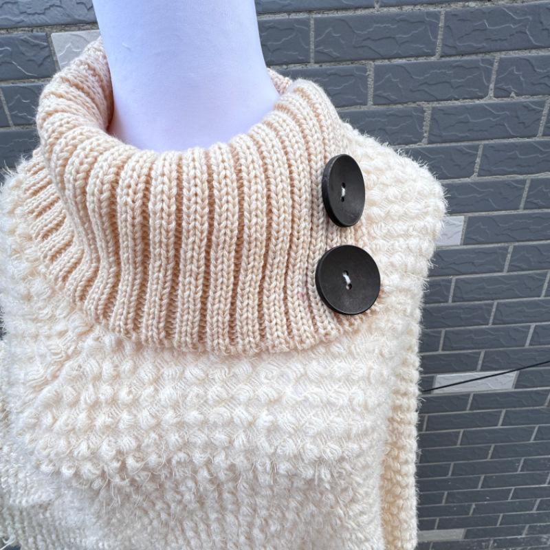 Streamer Style Fringe Knit Shawl: Spring-Autumn Design, Personalized Cape Top, Warm Fringe Outer Layer