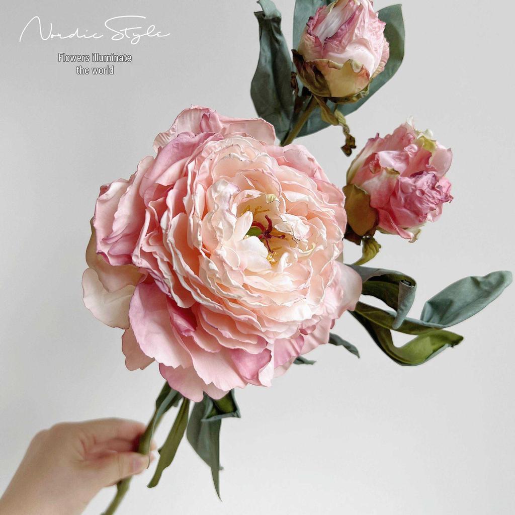 Retro French Peony Decorative Floral Ornament for Home and Dining Table