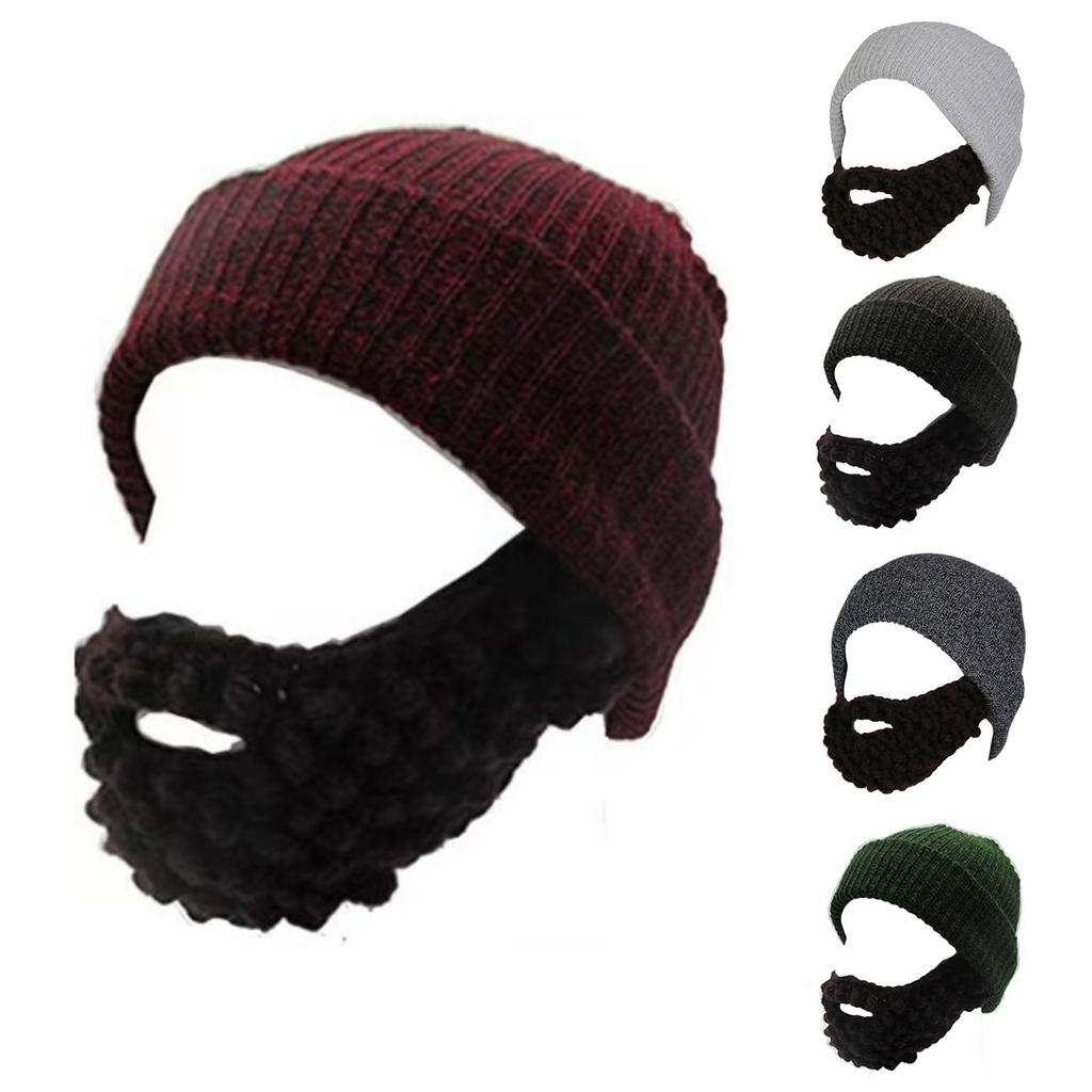 Elastic Beard Hat Winter Knit Balaclava Hat for Teens Men Keep Full Face Cover Masquerade Theater Performances Supplies