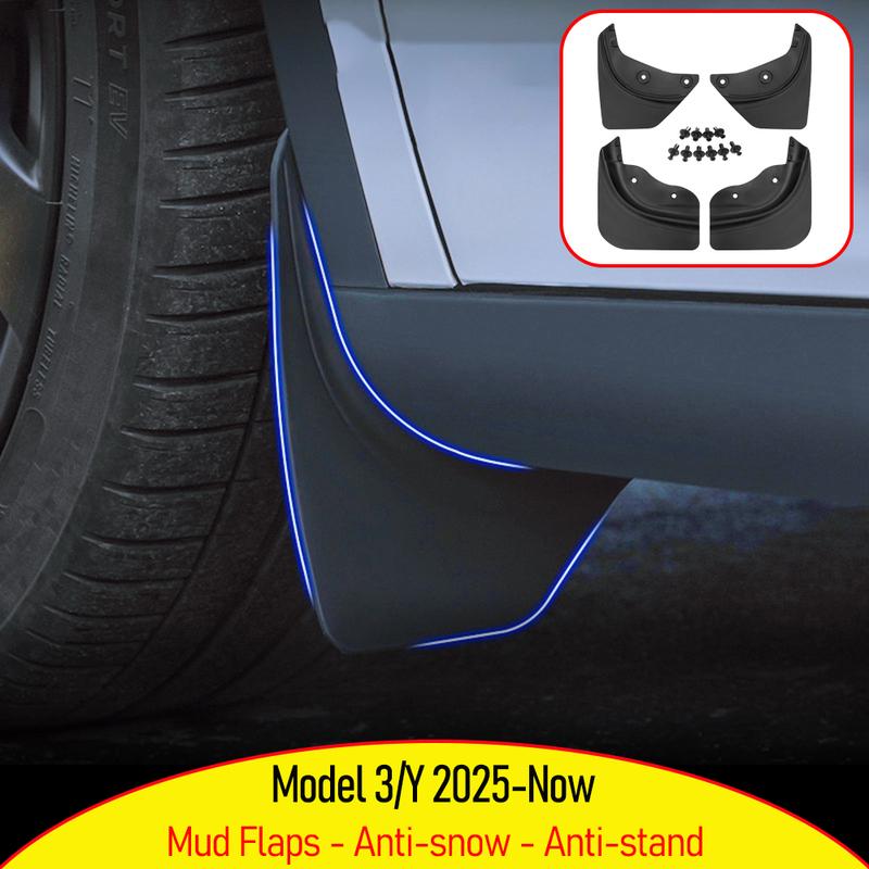 TESMAYX For Tesla Model Y Juniper Model 3 2025 2026 Mud Flaps Splash Guards Vehicle Protection Mudflaps Protector Accessories