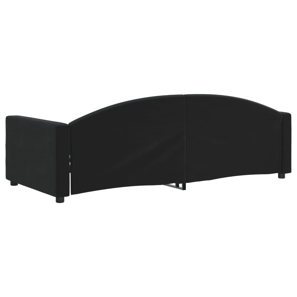Vidaxl Sofa with Sleeping Function, Black, 90X200 Cm, Upholstered In Velvet