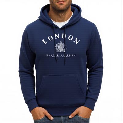Londen VK Koninklijk Embleem Print Heren Hoody All-Match Herfst Hoodies Fleece Hip Hop Mannen Sportkleding Zak Losse Mannenkleding