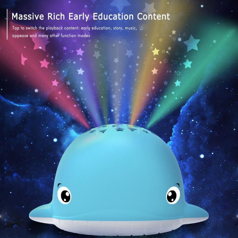 Whale Night Light Baby Luminous Toy Projector Story Music Player Projector Lamp Baby LED Sleep Lamp Baby Learning Machine