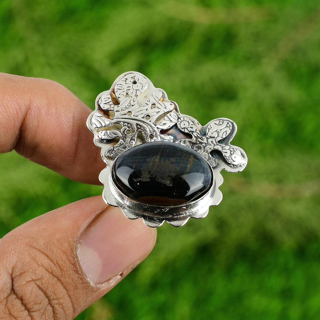 Womens day Deal Natural Pietersite 925 Sterling Silver Statement Ring Jewelry