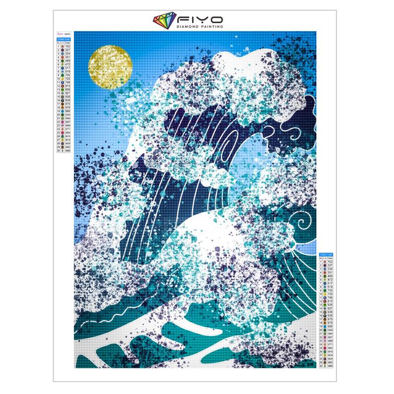

Японское аниме-комикс «Большая волна», алмазная живопись, настенный художественный декор, Алмазная вышивка, мозаика, декор для детской комнаты, куадрос, постеры Round Drill 25x35cm