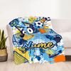 Bluey's Soccer Fun Customize Text Blanket Multi-purpose Personalized Blanket Ultra-Soft Suitable for Bedding Seaside Office Chair Chair