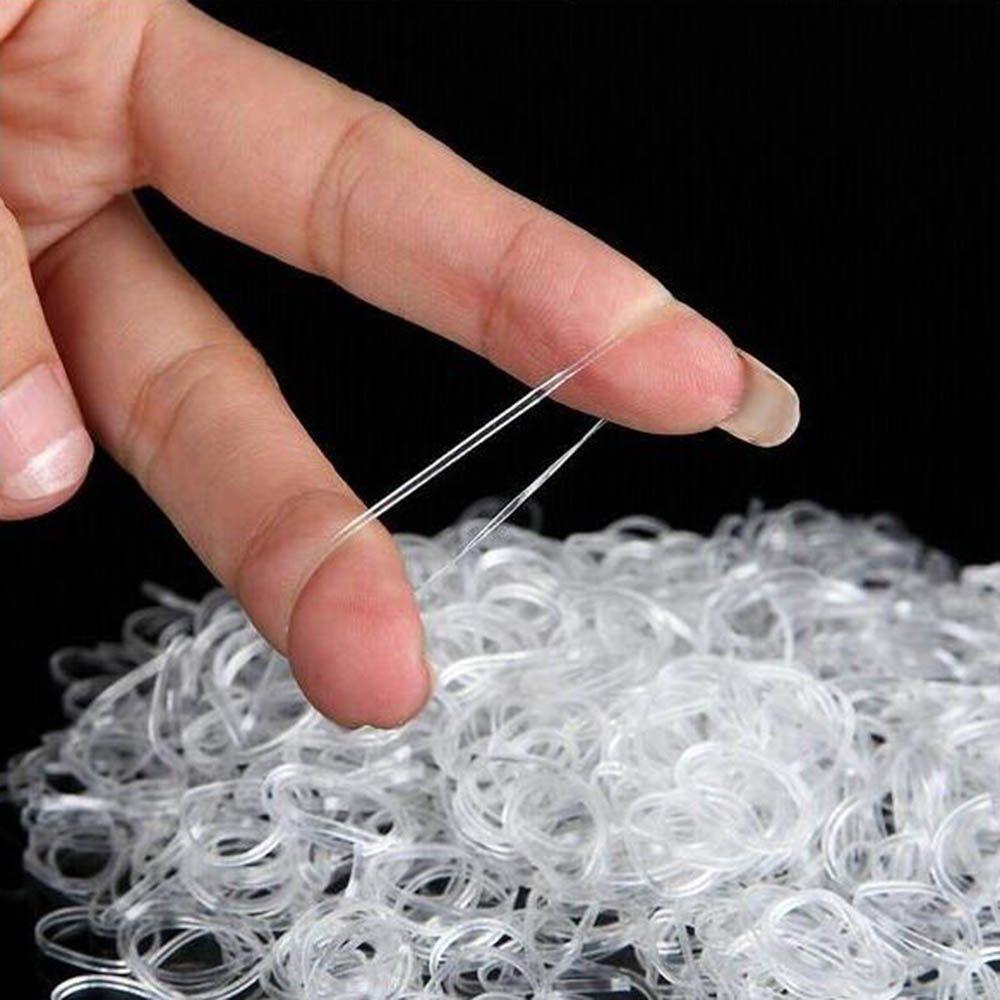 Transparent Clear Women Hair Styling Tool Ponytail Holder Rubber Hair Band 500 Pcs Hair Ties Ropes