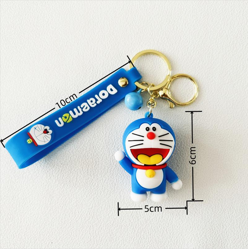 High Quality Classic anime Doraemon series keychain pendant cute cartoon silicone doll car key ring couple backpack toy pendant key chain