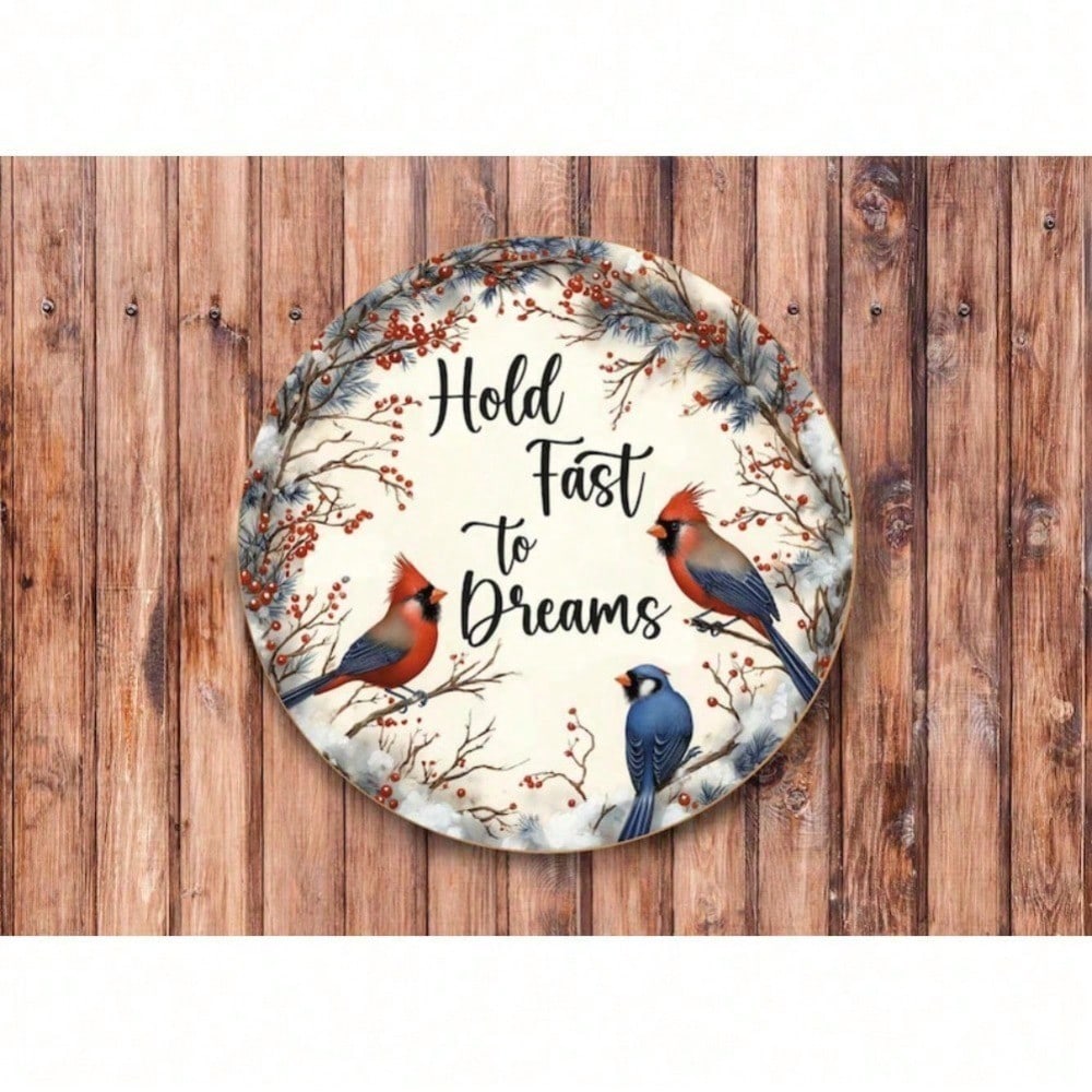 

Hold Fast To Dreams Metal Wreath Sign Vintage Wall Art Home Decor Gothic Halloween Rustic Living Room 20x20 разноцветный
