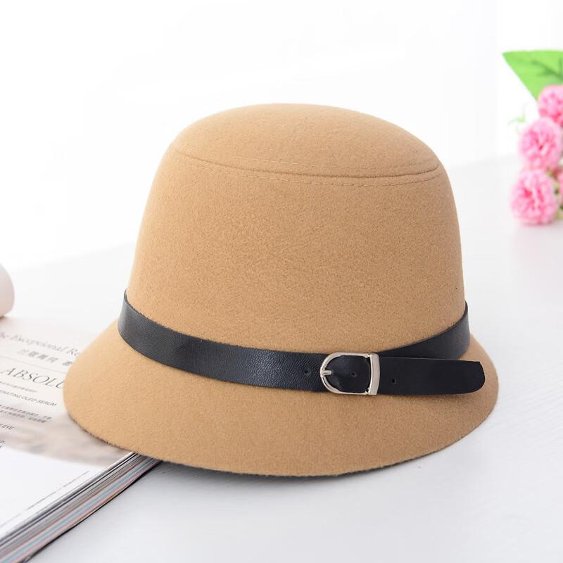 ZHENYUEQI Women's British Style Wide Brim Felt Fedora Hat
