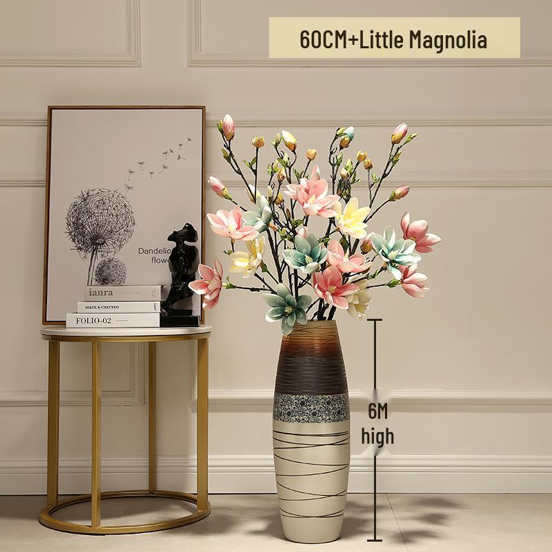Large European-Style Porcelain Floor Vase for Dried Flowers - Artistic Living Room Ceramic Decoration